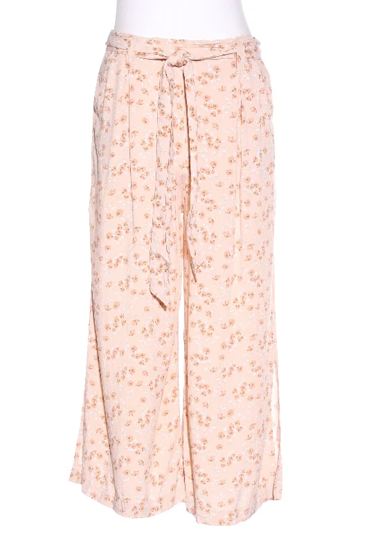 PASTEL DESIGNS - Peach floral side split pant! 12