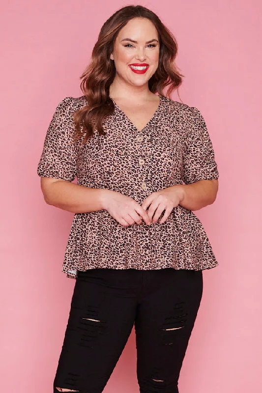 Kerrie Leopard Print Blouse