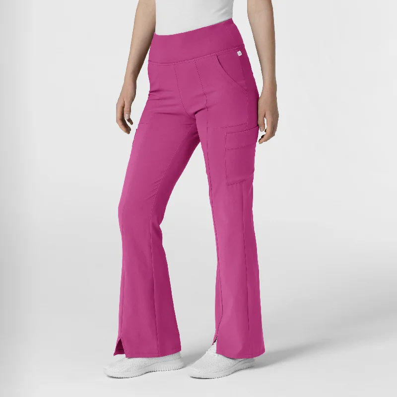 RENEW Women's Cargo Flare Scrub Pant - Raspberry