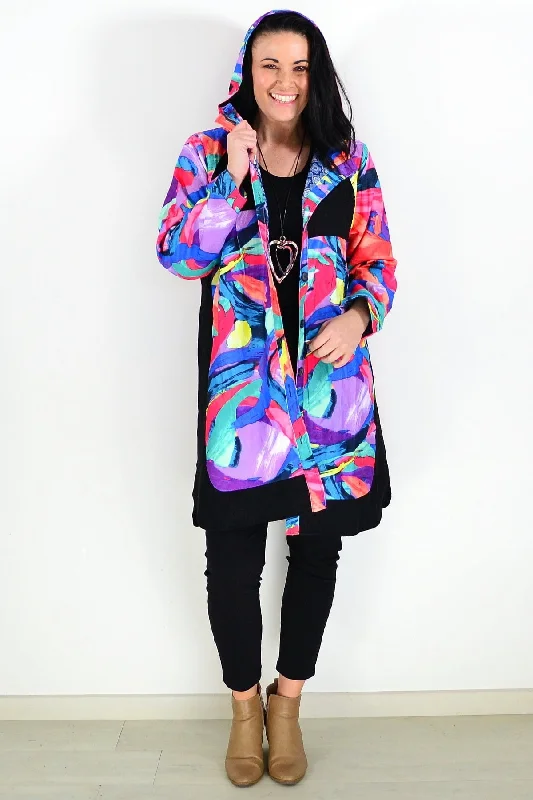 Paint Splashes Long Corduroy Jacket