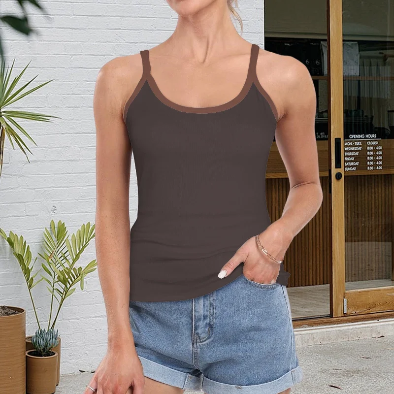 Espresso Spaghetti Strap Tank Top