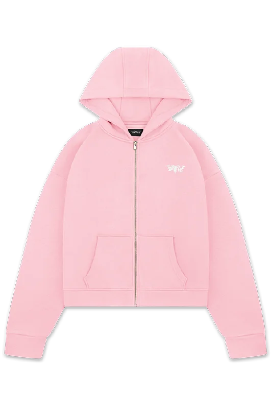 BASIC ZIP HOODIE PINK