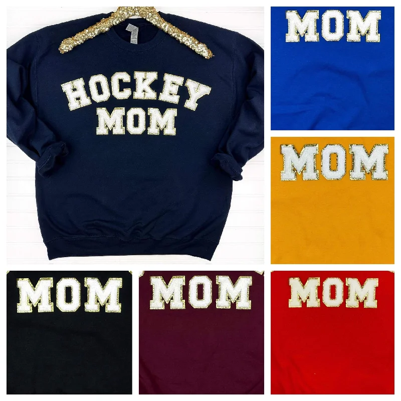 PREORDER: Hockey Mom Chenille Patch Sweatshirt