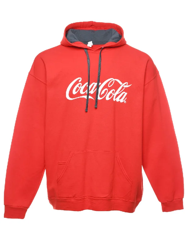 Red Coca-Cola Printed Hoodie - XL