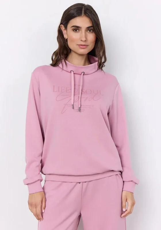 Soyaconcept Banu Drawstring Neckline Sweatshirt, Rose