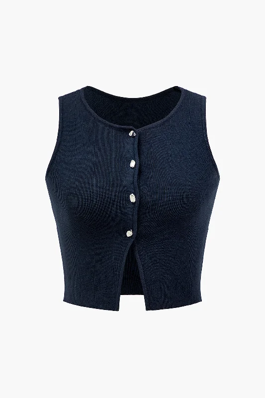 Basic Solid Knit Vest