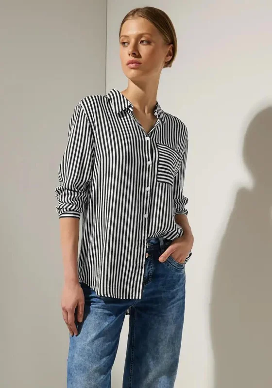 Street One Striped Shirt, Black & White