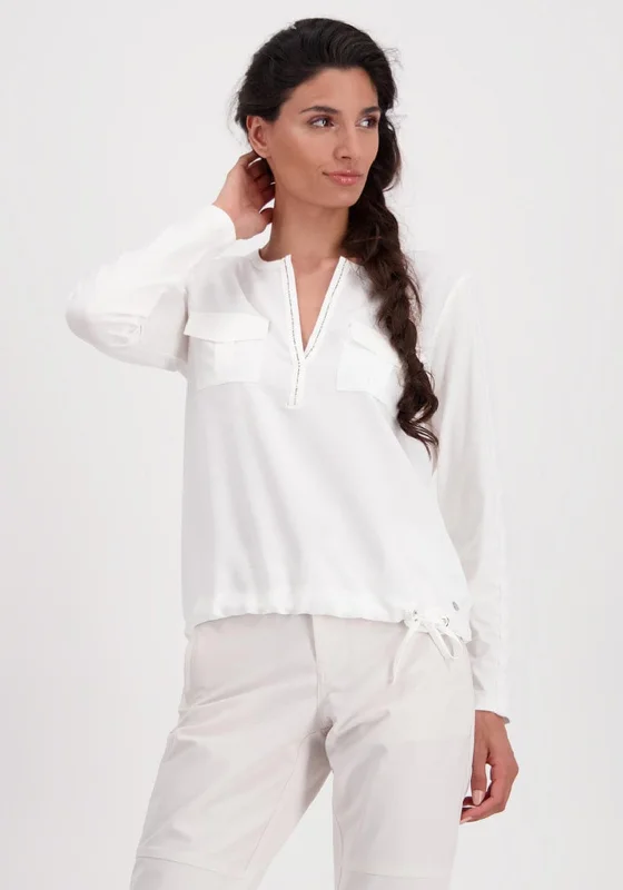 Monari Drawstring Hem Tunic Style Top, White