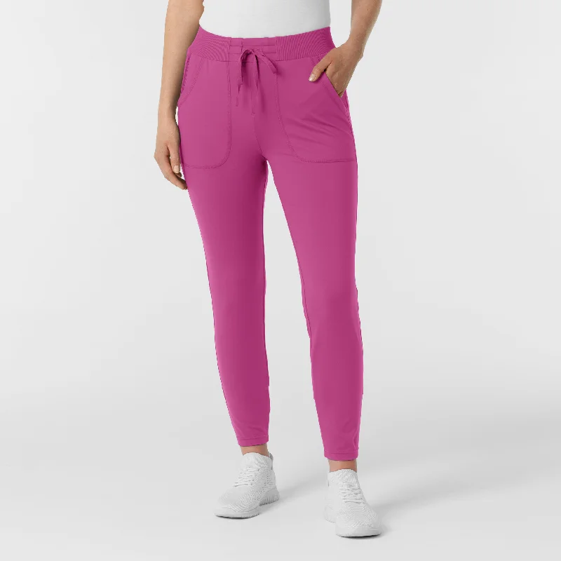 RENEW Knit Women's Track Scrub Pant - Raspberry