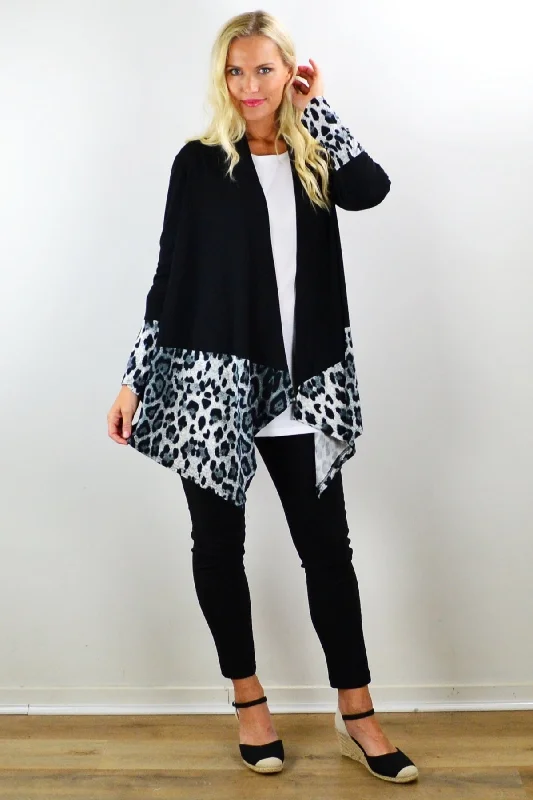 Long Sleeves Animal Print Cardigan