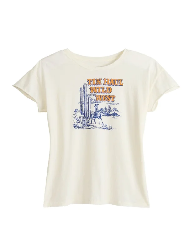 Tin Haul Womens Wild Wild West White 100% Cotton S/S T-Shirt