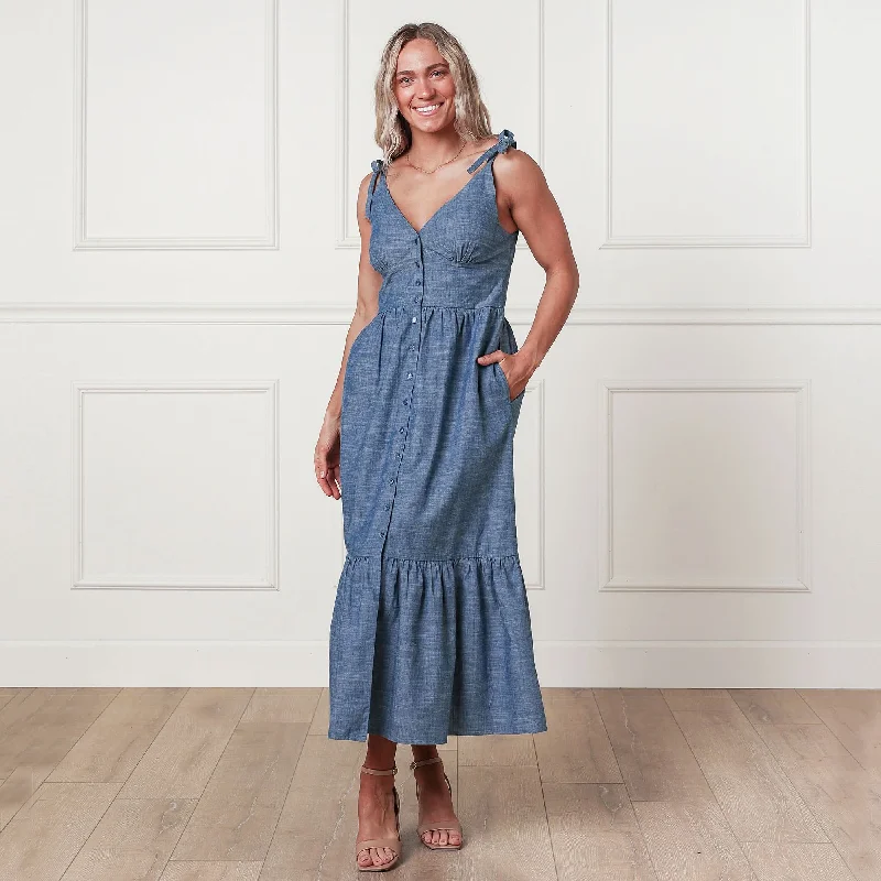 Organic Chambray Maxi Dress