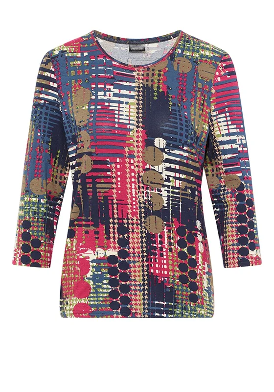 Barbara Lebek Round Neck Abstract Print Top, Multi