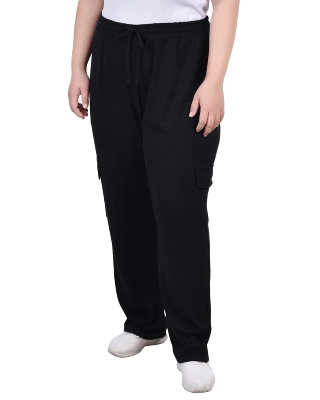 Plus Size Knit Gauze Pants