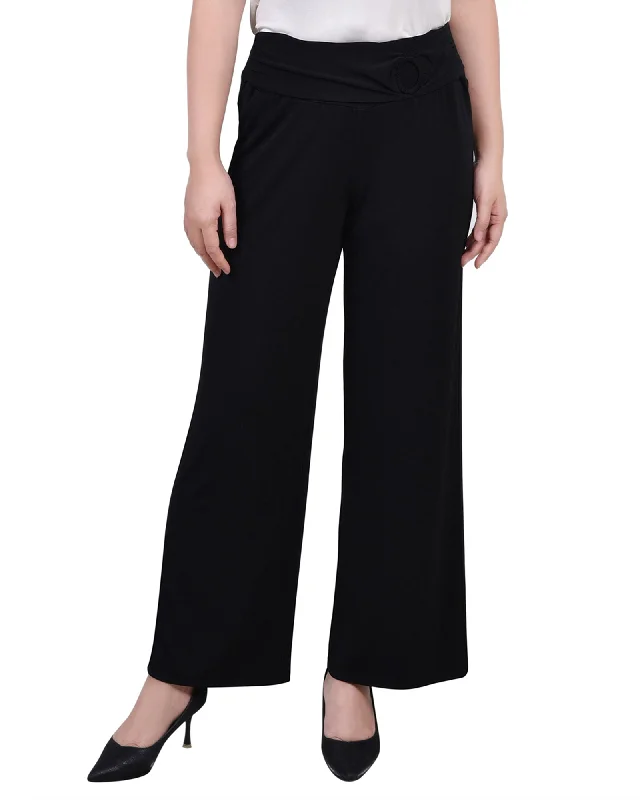 Cropped Pull On Pants With Sash