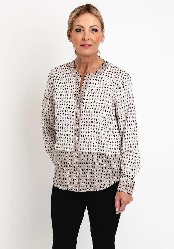 Just White Pattern Cotton Tunic Shirt, Stone