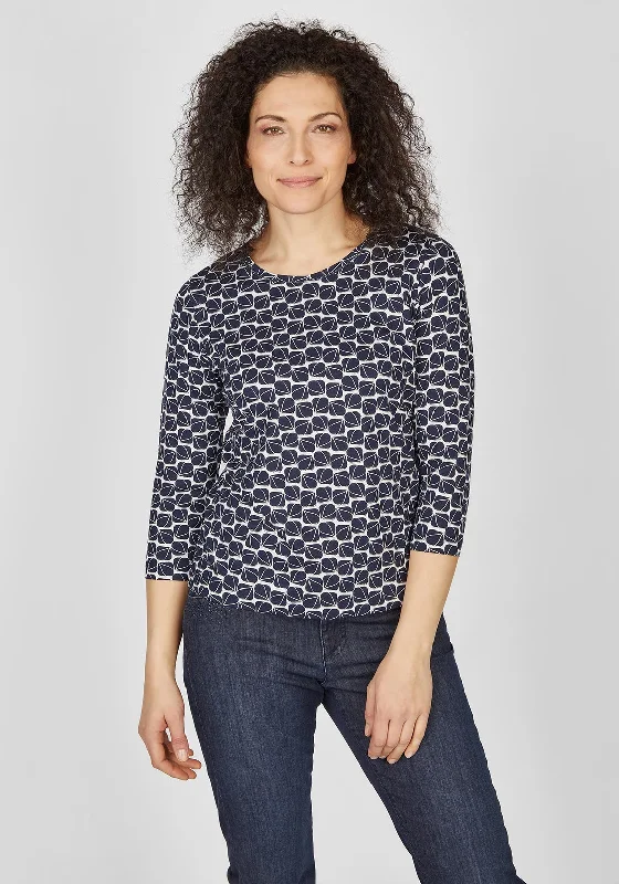 Rabe Petal Pattern Top, Navy