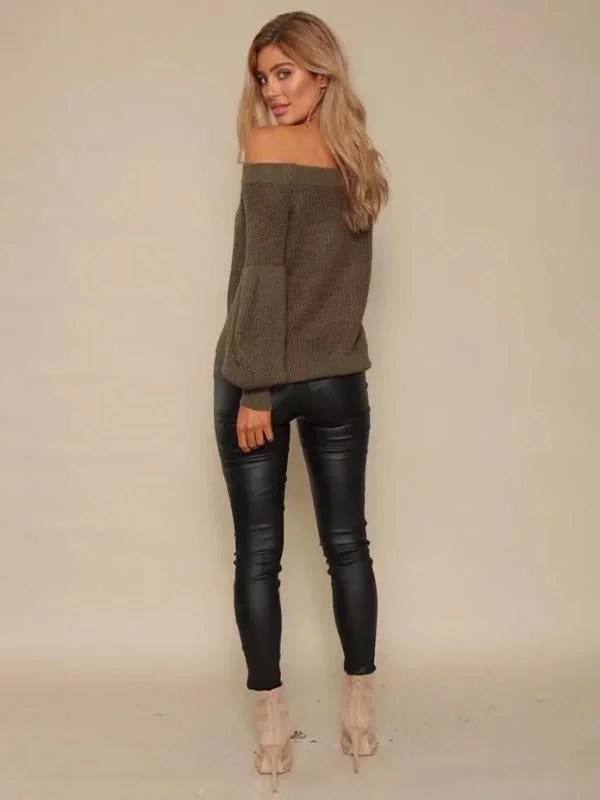 TastyHottie - Advanced Off-the-shoulder Puff Sleeves Sweater Tops