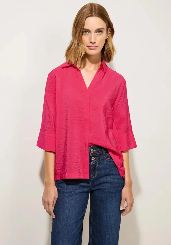 Street One Collar Neck Structured Shirt, Coral Blossom