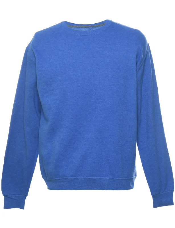 Blue Plain Sweatshirt - M