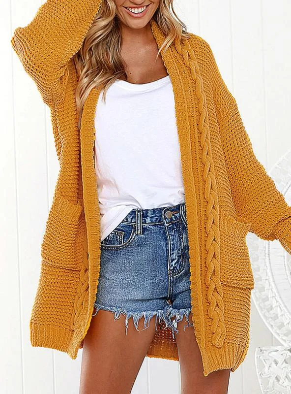 TastyHottie - Women Wind Twisted Sweater Cardigan Knit Loose Coat