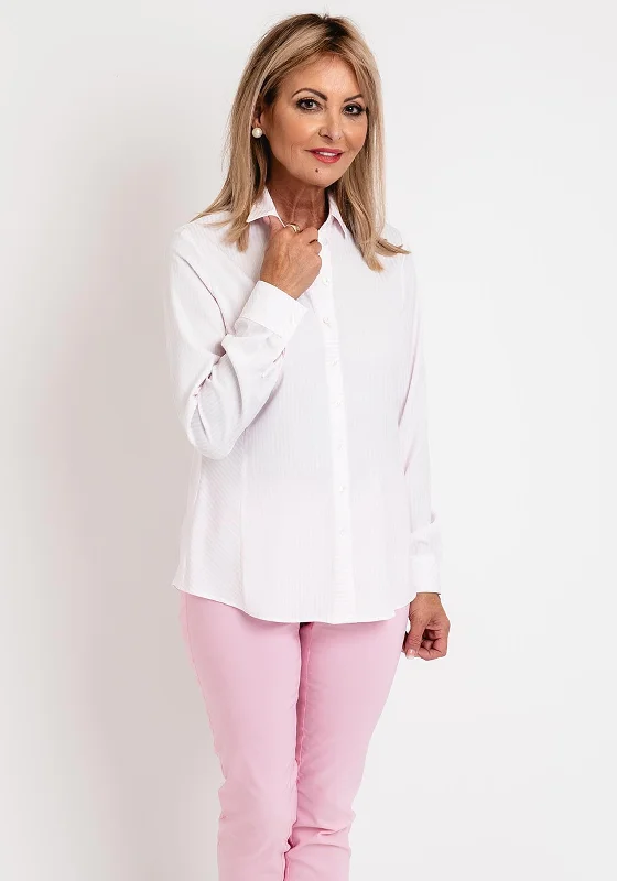 Erfo Long Sleeve Striped Blouse, Light Pink