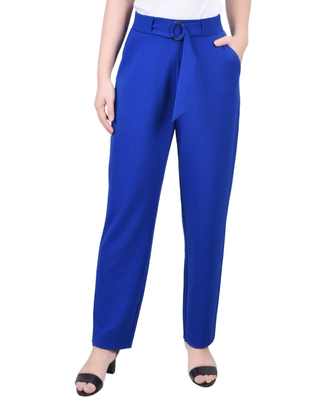 Belted Scuba Crepe Pants