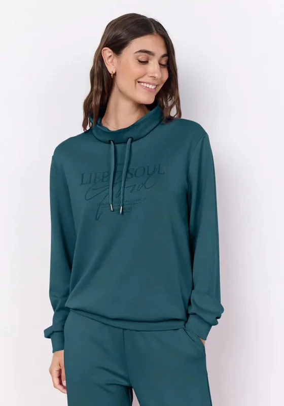 Soyaconcept Banu Drawstring Neckline Sweatshirt, Dark Green