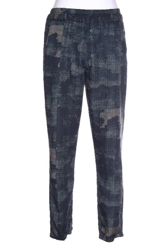 ELK - Navy patterned relaxed viscose pant! 10