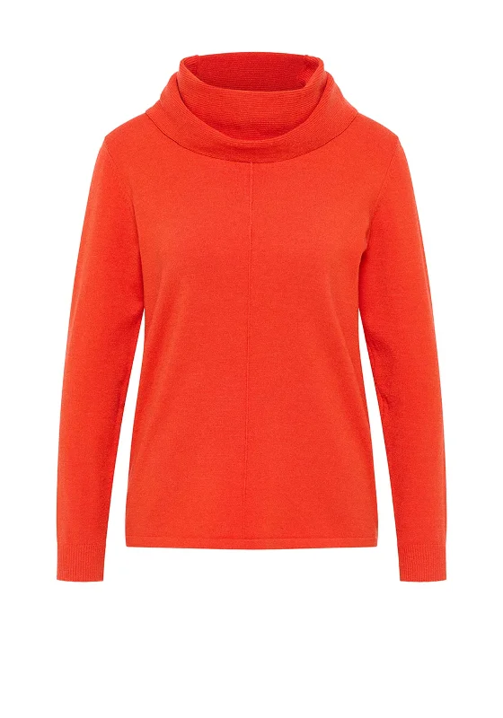 Barbara Lebek Roll Neck Knitted Top, Orange