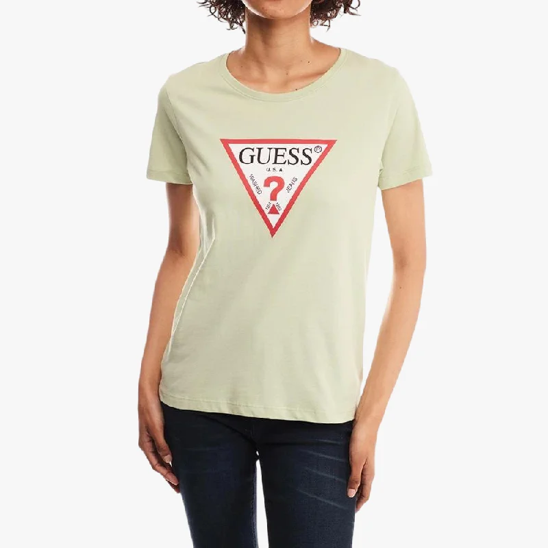 Guess Womens Original Short Sleeve Tee Light Green