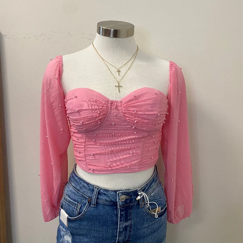 Naylea Crop Top-Pink