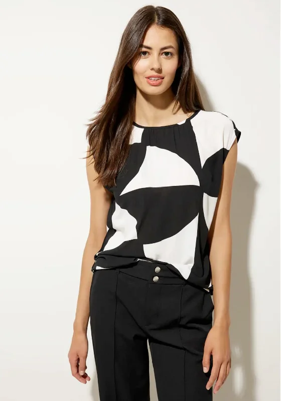 Street One Lightweight Print Top, Black & White