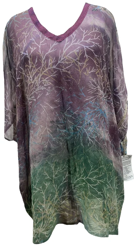 PRG5435 Sheer Avatar Pure Silk Short Kaftan Tunic