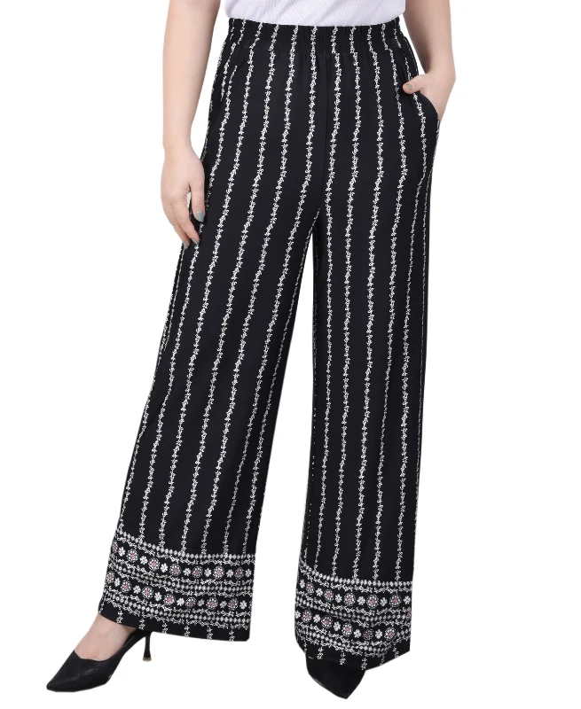 Wide Leg Pull On Pant