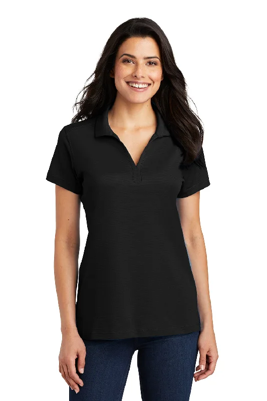 Port Authority Womens Rapid Dry Moisture Wicking Short Sleeve Polo Shirt - Black