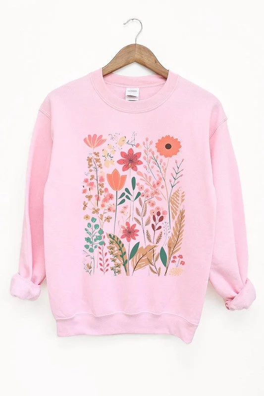 Wildflower Floral Graphic Fleece Sweatshirts