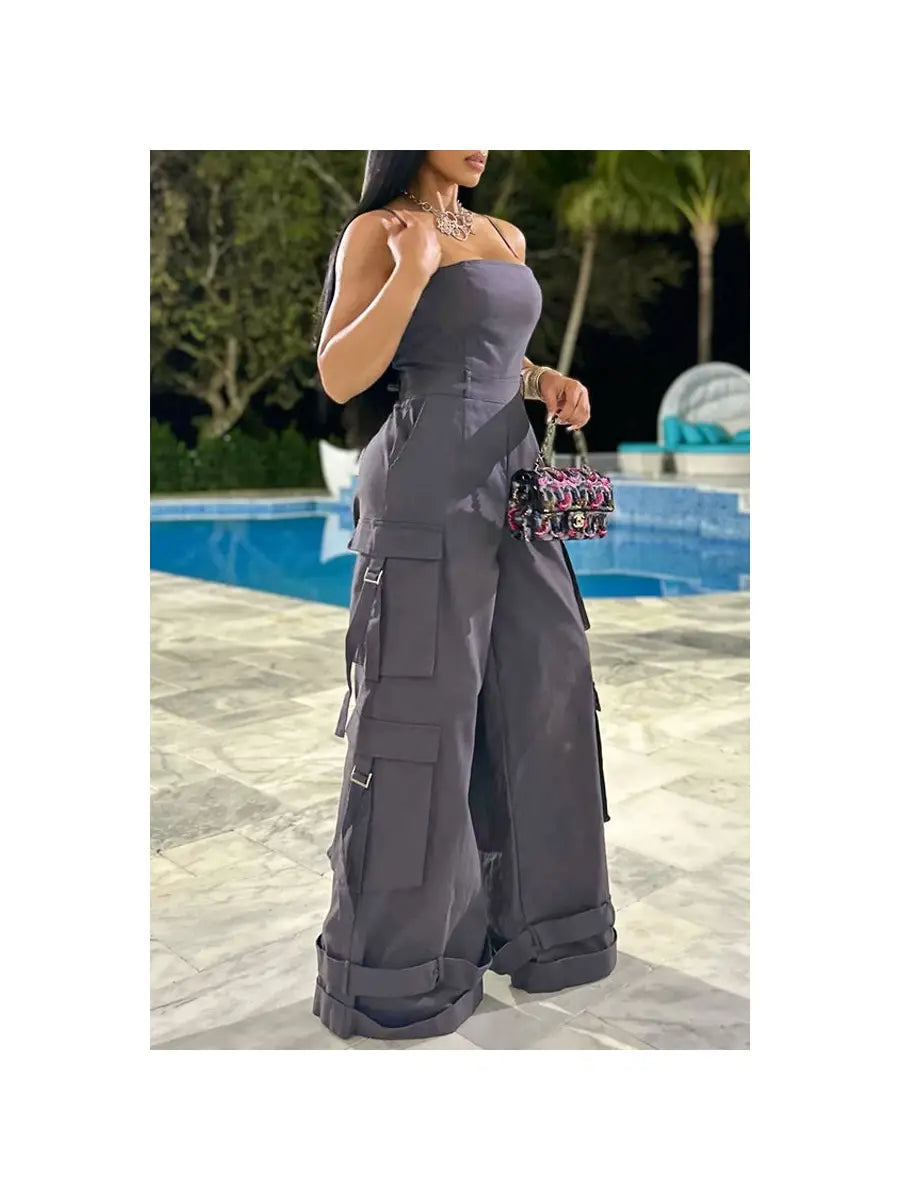 Fierce Cargo Wide-Leg Jumpsuit