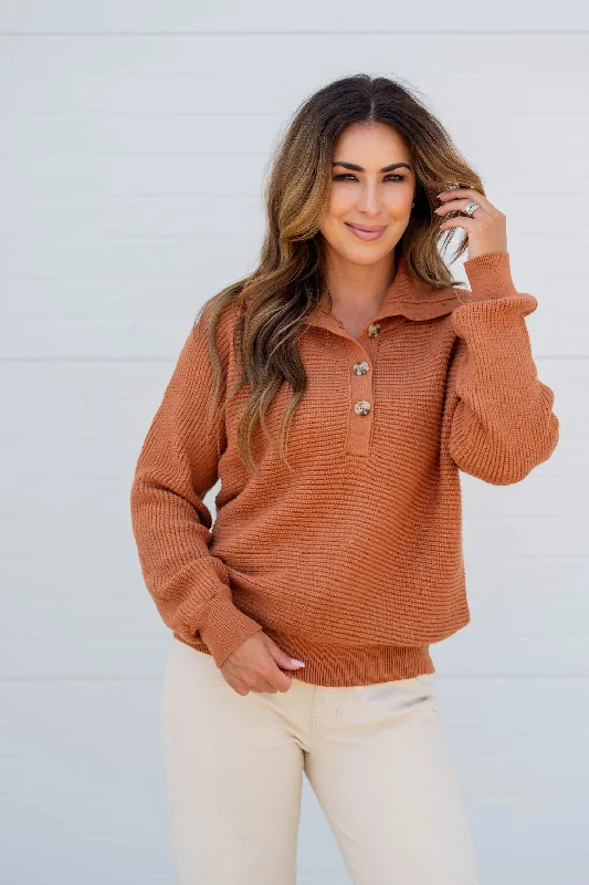 Knit Button Accented Pullover