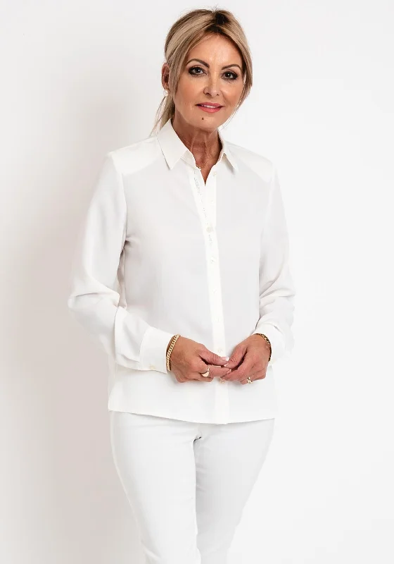 Erfo Embellished Placket Blouse, Off White