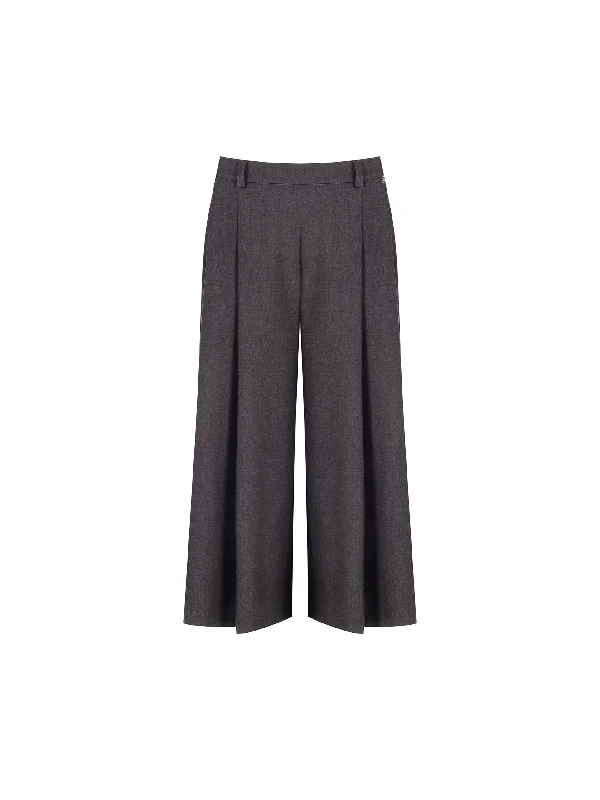 Pleated Cropped Trousers